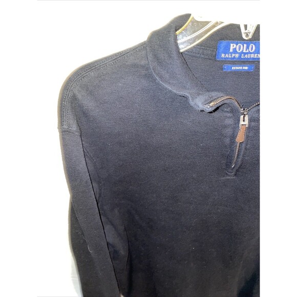 Polo Ralph Lauren Estate Rib Men’s Sweat Shirt Size Medium Black Flesh Pony - Picture 5 of 12